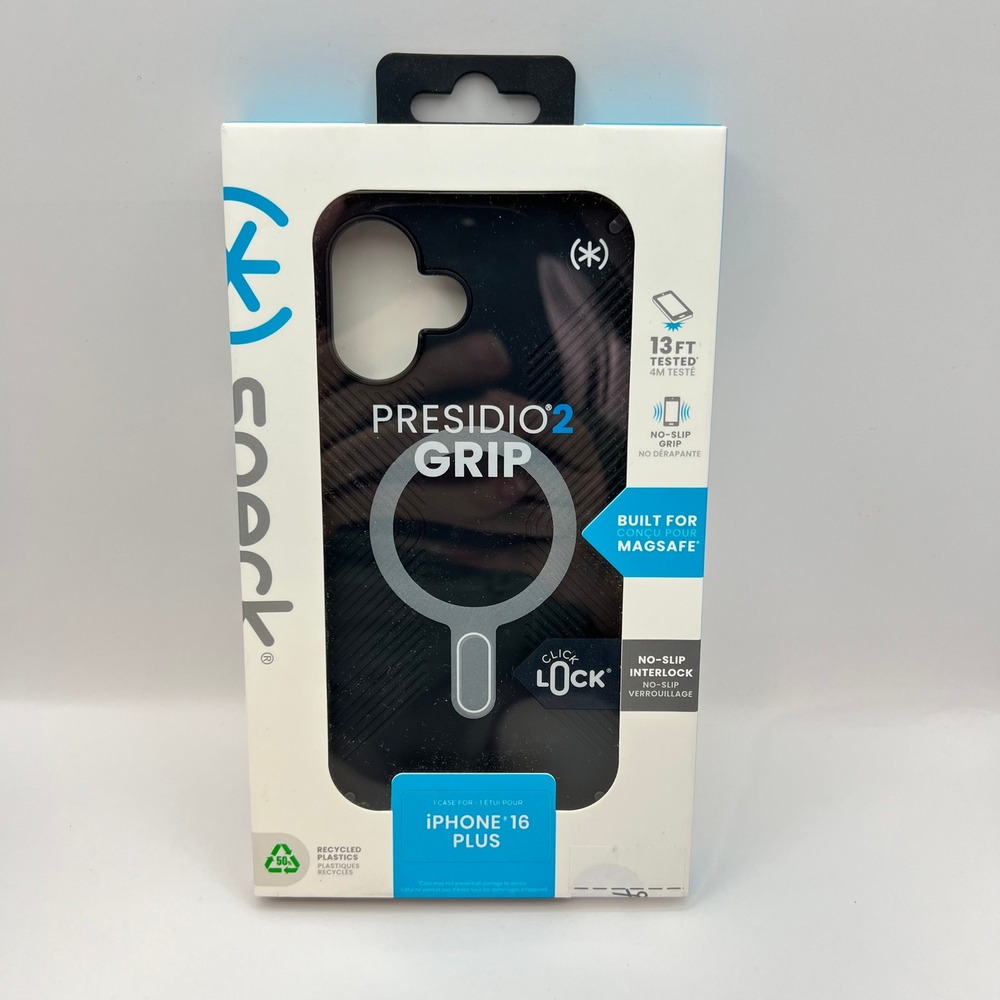 Speck Presidio2 Grip iPhone 16 Plus Case Black MagSafe 13ft Drop Protection NEW